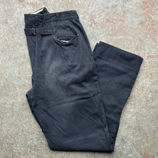 Vintage 50s 60s Black Striped Buckle Back Workwear Pants Talon Zipper 28x29
