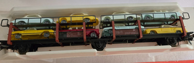 Fleischmann Ho Scale Car Carrier Transport Train Car 5275 with Cars