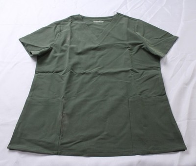 Mandala Women's 6-Pocket Short Sleeve Scrub Top AP2 Thyme Green Large NWT