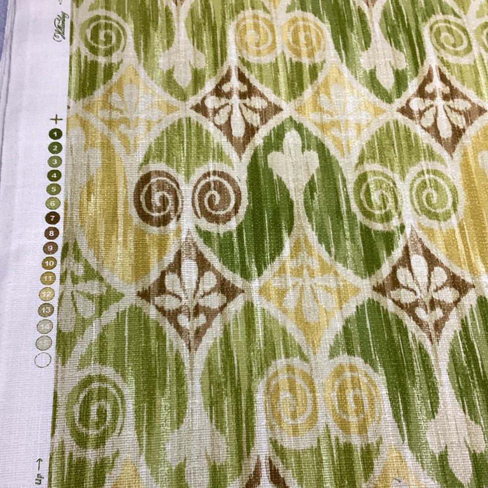 Tela decorativa verde Waverly Williamsburg "Sheraton Ikat" 56" x 6,5 yardas Foto 4 de 4