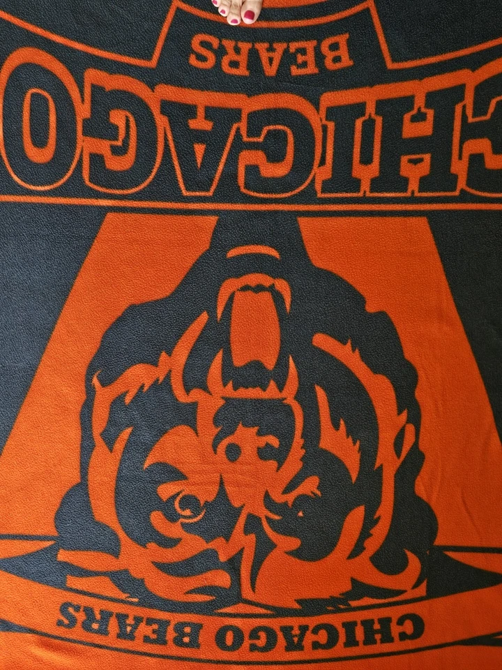 NFL Chicago Bears Suave Vellón VENTILADOR Manta 50" x 60"- Azul Marino/Naranja   Foto 2 de 4