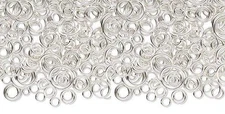 125 + SILVER PLATED  Open JUMP RINGS Mix 4-10mm Round (10 grams) Nickel Free