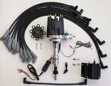 small cap FORD 5.0L 302 EFI to Carb Conv HEI Distributor +Black Coil+8.5mm WIRES