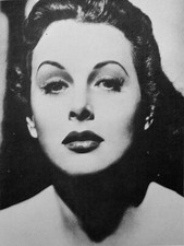HEDY LAMARR Sexy Lápiz Labial Recorte Años 40 Hermosa Glamour Cabeza Foto en Blanco y Negro