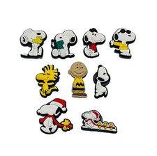 Snoopy And Woodstock Cartoon Themed Set of 9 Fridge PVC 1" Tall Magnets