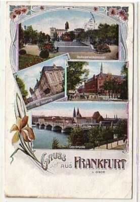 38209 multi-picture postcard greeting from Frankfurt an der Oder 1912