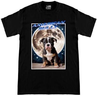 T-Shirt Kurzarm, Baumwolle, American Bully, Puppies in Space Collection
