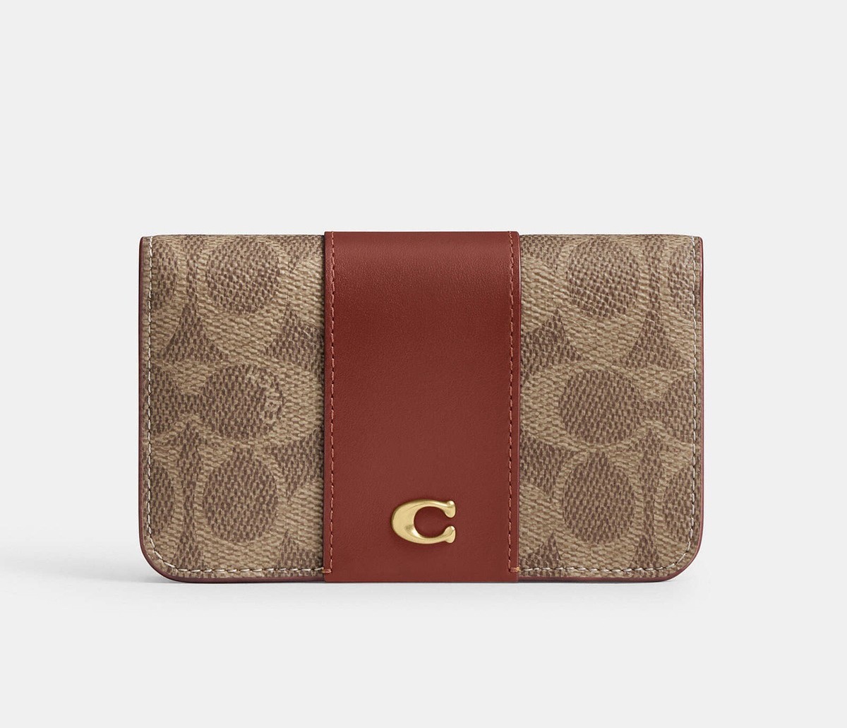 [Coach] Essential Slim Card Case CR542B4XHG ☆送料込☆ Coach Essential Slim Card Case In Signature Canvas CR542 NWT