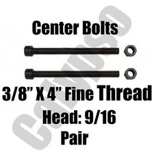 Leaf Spring Center Bolt - 3/8x4 (PAIR) Fine Threaded Leaf Bolts with Nuts
