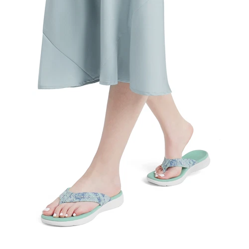 Women Arch Support Flip Flops Thong Sandals Outdoor Walking Beach Sandals - Picture 21 of 29