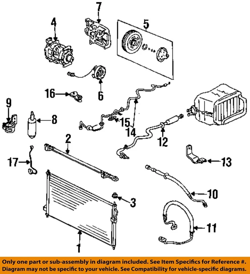 Condensador de aire acondicionado usado se adapta a: Honda Accord 1996 2,2 L 4 cilindros grado A Foto 3 de 4