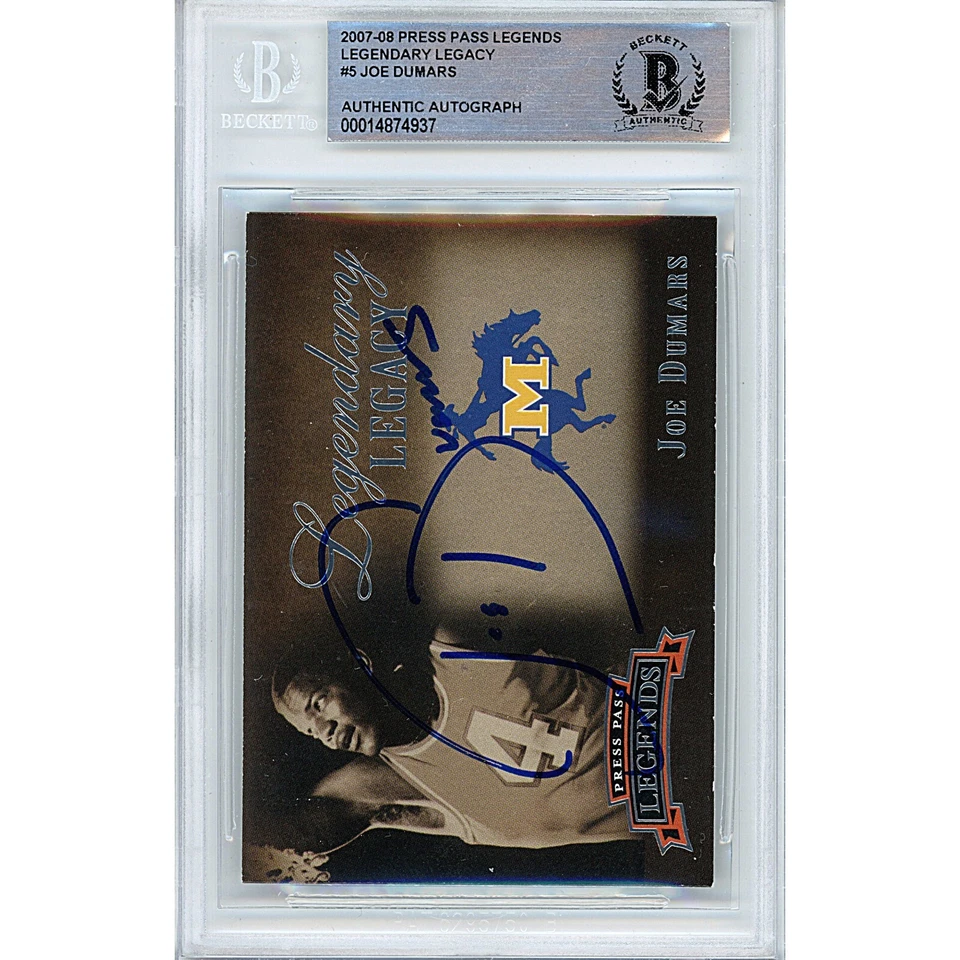 Joe Dumars Signed 2007-08 Press Pass Legends #5 Pistons Beckett BAs Slabbed Auto - Image 2 of 4