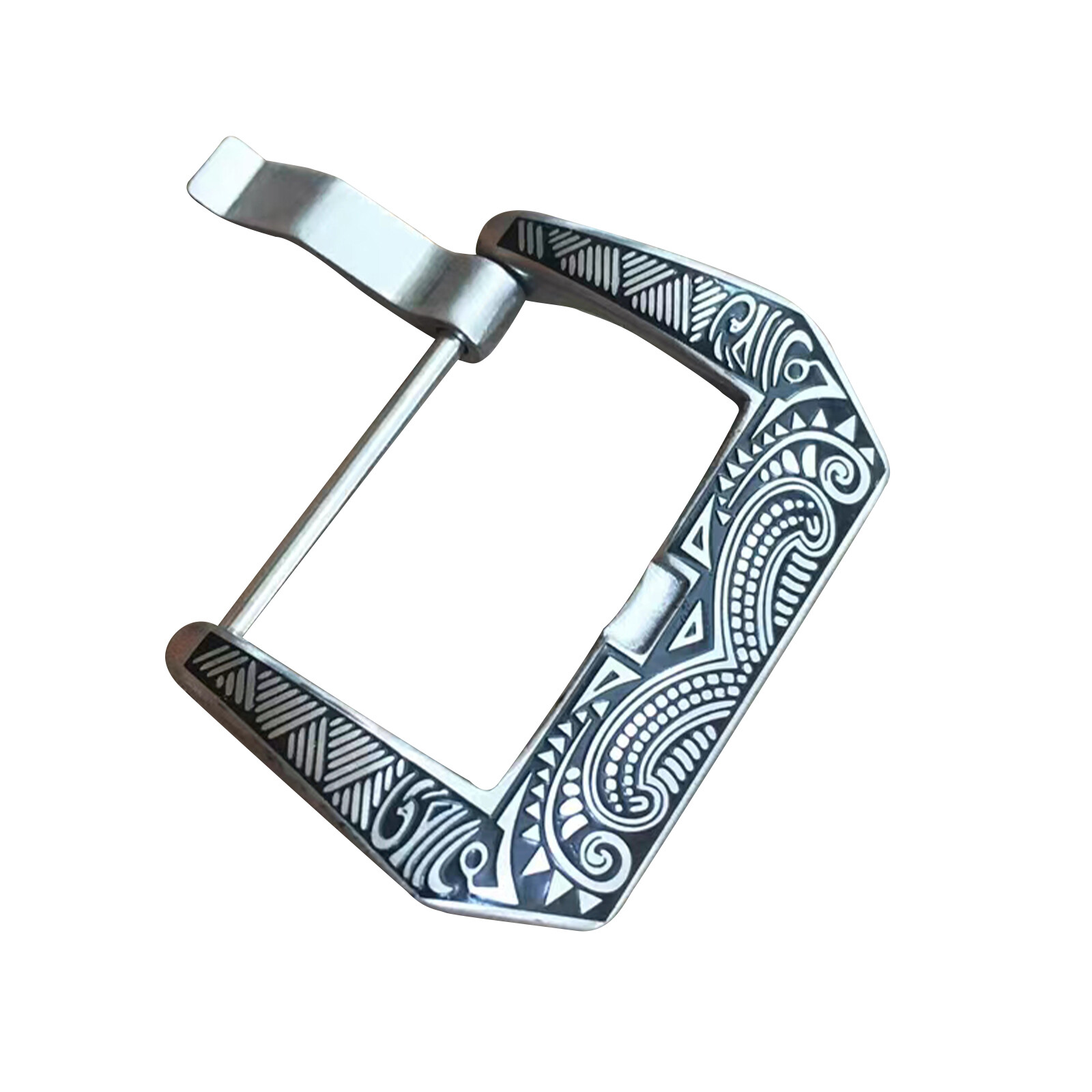 22mm Retro 316L Stainless Steel Engraved Watch Straps Bands Buckle Replacement