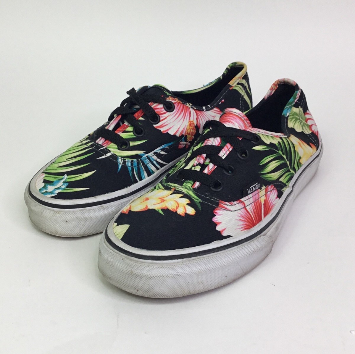 Vans Off The Wall Hawaiian Tropical Floral Sneakers Black Men's