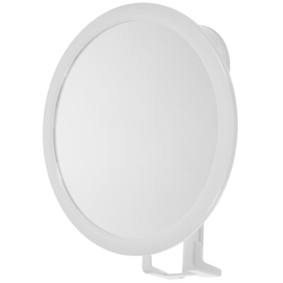 1PC Hook Mirror for Shower Fogless with Razor Holder Up Wall Mirrors White