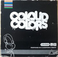 COLOUD COLORS HEADPHONES WITH MICROPHONE & REMOTE (BLACK, 2011) *NEW/TATTY BOX*