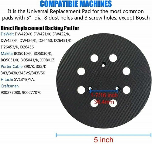 Superior 125mm Orbital Sander Pad - Fits Makita BO5021, BO5041 & Hitachi SV13YA/SV13YB | RSP27 Model