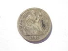 1891 SEATED LIBERTY DIME 10C PHILADELPHIA MINT NICE COLLECTOR FULL LIBERTY COIN