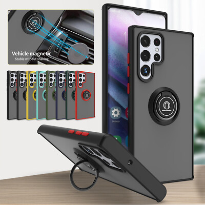 For Samsung Galaxy S25 S24 S23 Ultra S22 Plus Ring Stand Shockproof Bumper Case