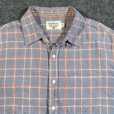 The Normal Brand Mens Medium Plaid Short Sleeve Button Shirt Faded Retro Style