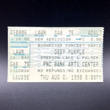 1998 DEEP PURPLE CONCERT TICKET STUB, AUG 6 1998 PNC BANK ARTS CENTER NJ