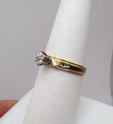 10K Yellow Gold Diamond Cross Engagement Solitaire Ring Size 7 [R198] — photo 3