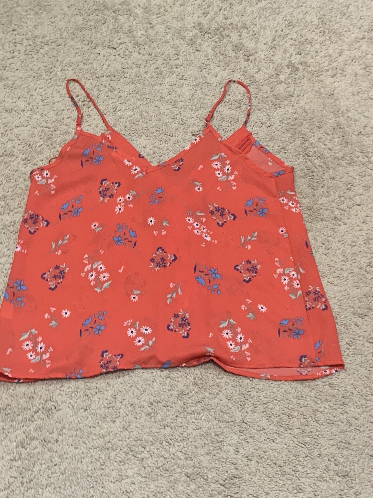Sienna Sky Womens Shirt Size Small Red Floral Lightweight Flowy Camisole