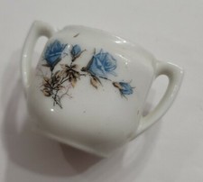 CHILDRENS TEA SET VINTAGE MADE IN JAPAN BLUE GRAY FLOWERS ROSES SUGAR ONLY 1.5"