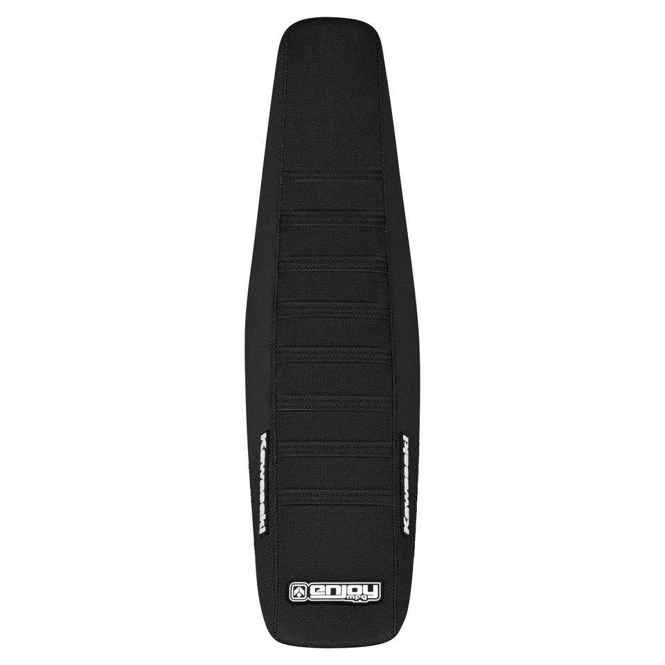 1999-2002 KAWASAKI KX 125-250 gripper seat cover ALL BLACK / BLACK RIB LOGO  #77 - Image 3 of 3