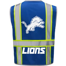 🏈🦺DETROIT LIONS REFLECTIVE SAFETY PPE VEST W/REFLECTIVE LOGO M/L/XL/2X/3X/4XL