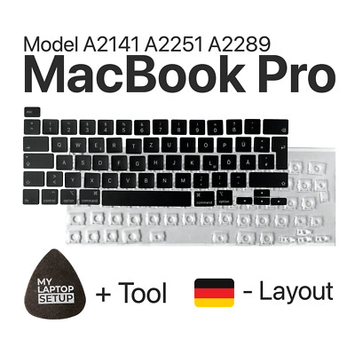 Replacement Button MacBook Pro (2019-2020) A2141 A2251 A2289 Button Hinge DE Layout