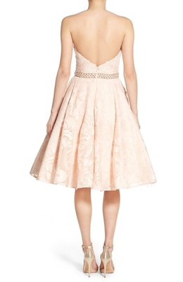 strapless open back dress Floral Print High Low Dress Cocktail Mac Duggal 8103  The Dress Outlet