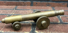 Vintage Brass Cannon 4 Wheels Marked CC