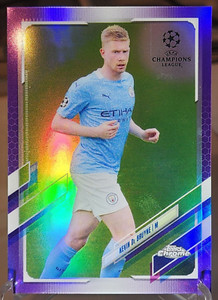 Kevin de Bruyne 2020-21 Topps Chrome UCL Purple Refractor #18 Man City /250