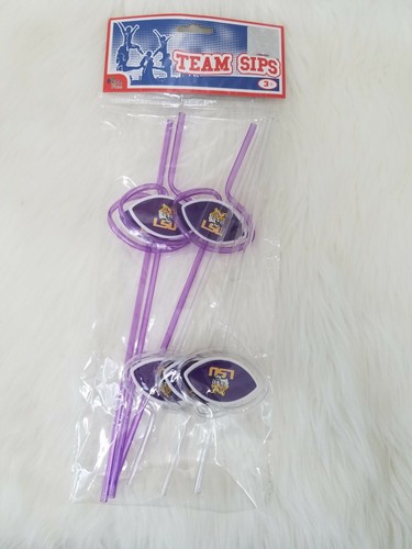 LOUISIANA STATE Team Sips Trinkhalme Neu im Paket LILA WEISS GELB - Bild 7 von 7