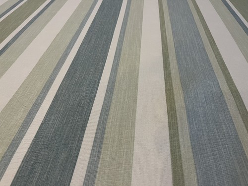 Laura Ashley Awning Stripe Duck Egg Pistachio Curtain Fabric SOLD PER METRE. - Picture 9 of 12