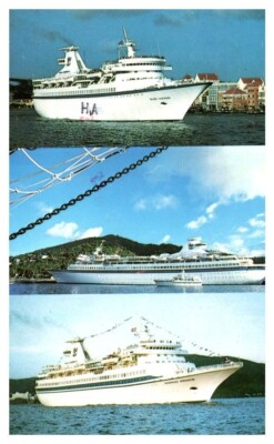 Multiple Views of Royal Caribbean Cruise Lines Boat Postcard Posted 1982 