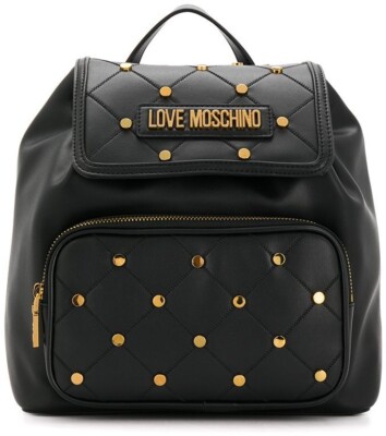 LOVE MOSCHINO Borsa PU Nero Flap Backpack Bag Black Leather LOVE MOSCHINO Borsa PU Nero Flap Backpack Bag Black Leather