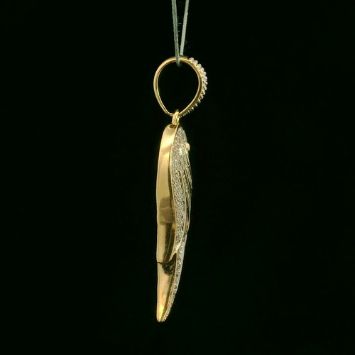 (MA4) 10k Gelbgold Diamant Flügel Anhänger 1,18 ctw 7,0 Gramm 2" x5/8" - Bild 4 von 4