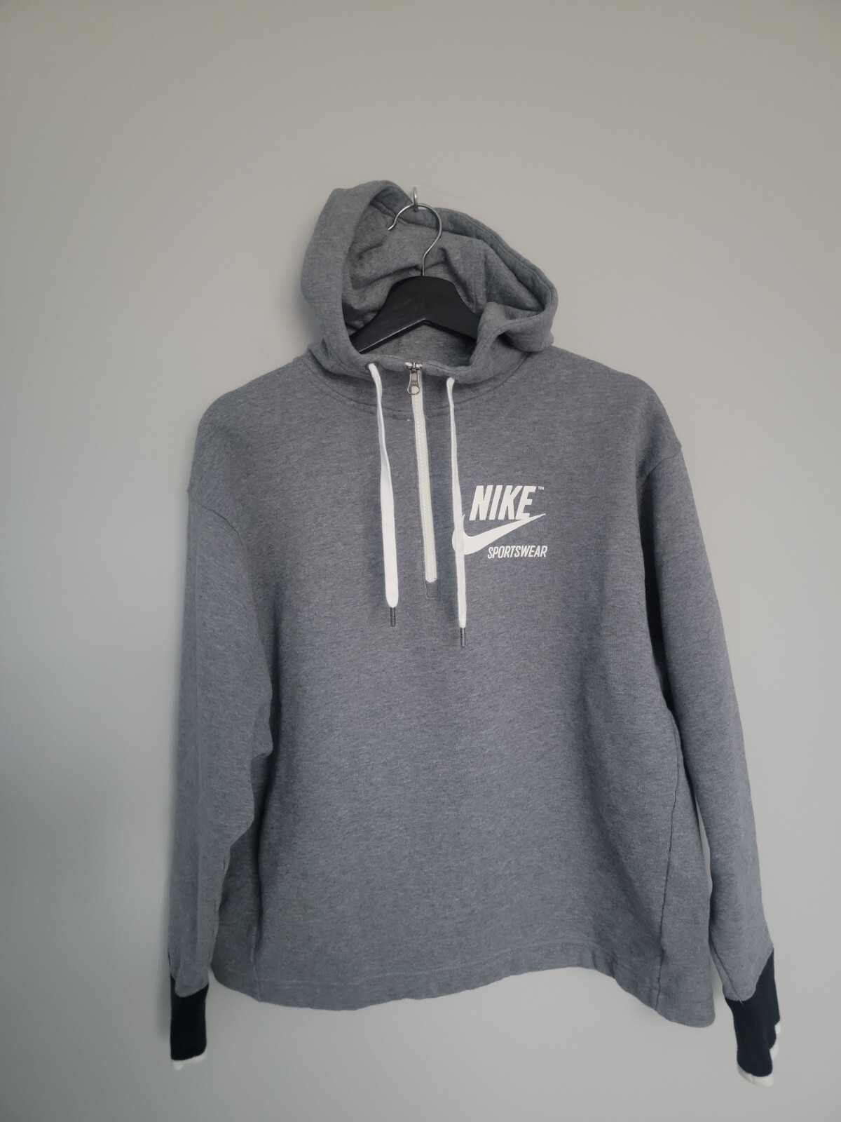 Nike Archive Half Zip Boxy Pullover Hoodie Gray Womenu0026#039;s Gym Athleisure  size L | eBay