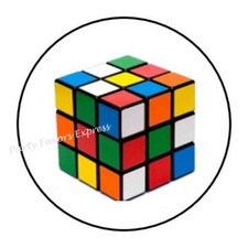 10cm car sticker decal laptop color colorful RubixCube 70's round R1932