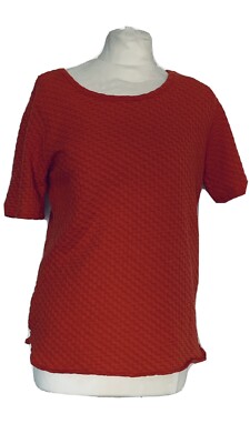 B.young, Size Medium, Red/orange Short Sleeve Embossed Print T-shirt/top