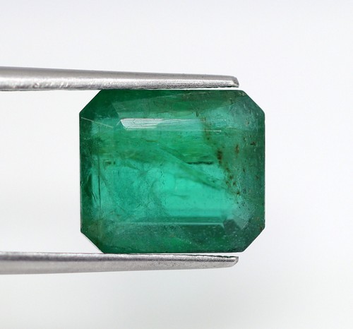 Untreated Natural Green Emerald 5.39 Ct Loose Octagon Lustrous Gemstone 10x9 mm - Picture 7 of 11