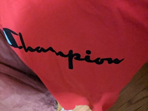 Champion Classic T-Shirt Herren XL Rot/Schwarz Athletic Tee Classic Logo Grafik Neu - Bild 9 von 9