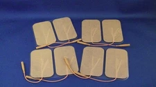 8 Replacement Electrode Pads for Massagers /Tens Units 2 x 3.5inch Tan Cloth