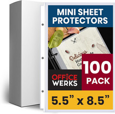 100 Pack of Heavyweight Clear Mini Sheet Protectors, 5.5" x 8.5", Top Load, R...