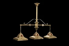 Absolutely stunning elegant brass pool table / billiard / island light fixture
