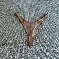 Skims Ochre Wet Jersey Dipped Thong, Size Medium NWT