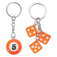 FüR Lucky 5 Ball SchlüSselanhäNger Mit WüRfel AnhäNger, Orange