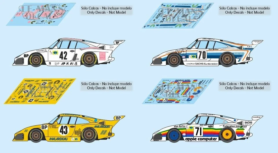 DÉCALCOMANIES LE MANS Décal Porsche 935 K3 Le Mans 1980 1:32 1:24 1:43 1:18 slot decals
